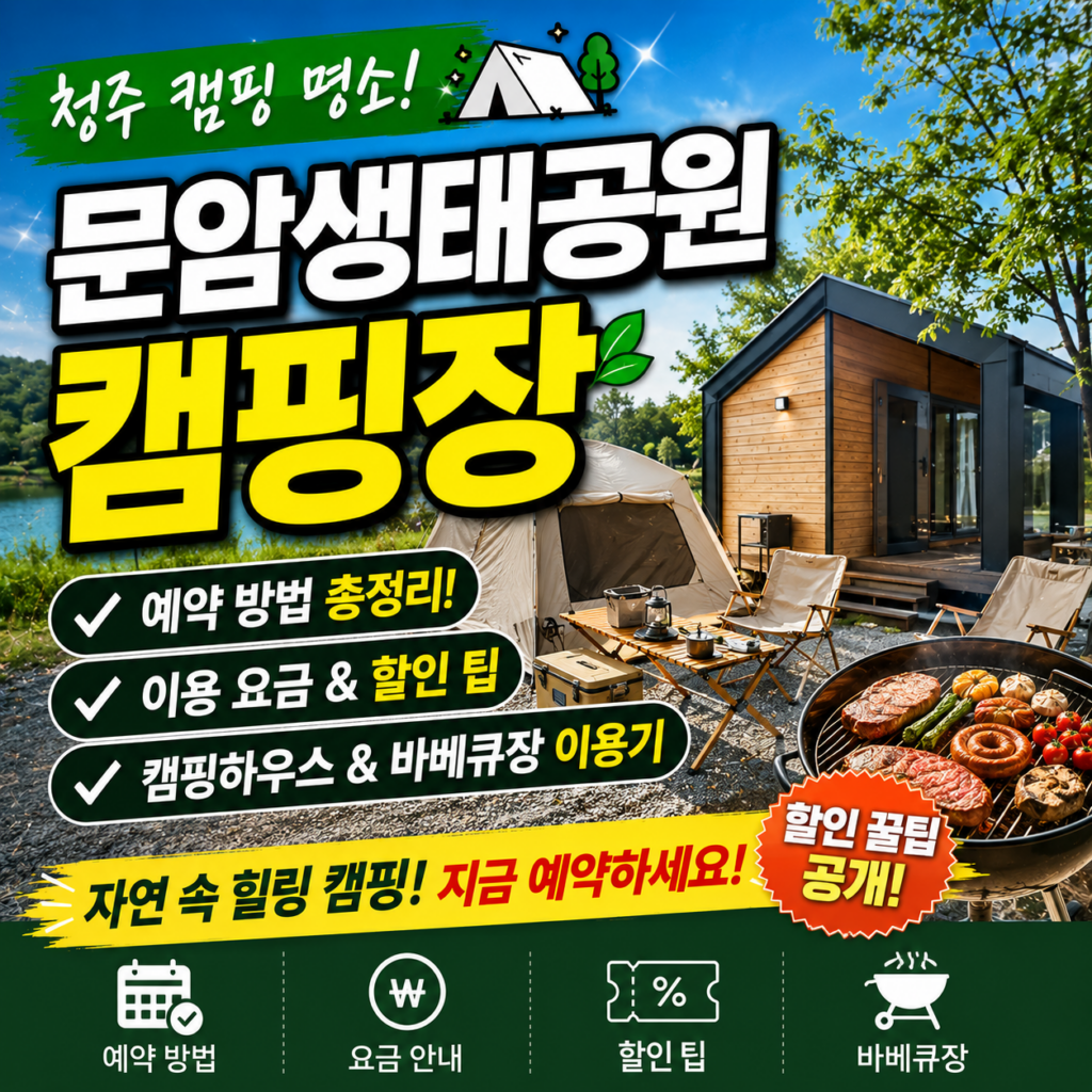 2만원대 갓성비! 청주 문암생태공원 캠핑장 예약 및 50% 할인 꿀팁 총정리 1 08B3847A D4D2 4B08 8092 8DB3D192D3B1
