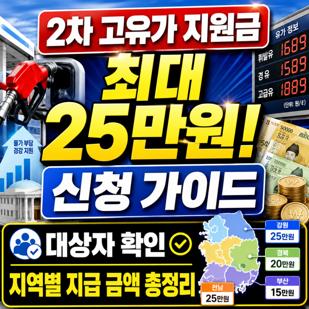 2차 고유가 지원금 최대 25만원 신청 가이드! 대상자 확인 및 지역별 지급 금액 총정리 2 ChatGPT Image 2026년 6월 4일 오후 10 21 55
